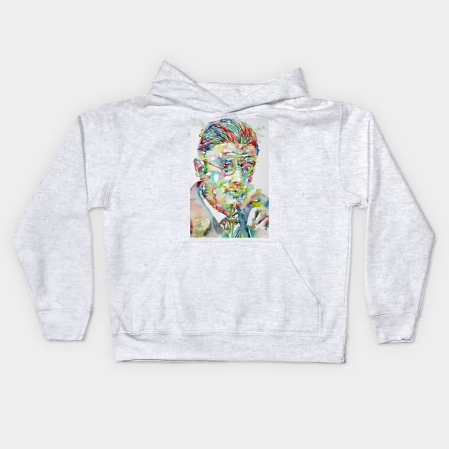 JAMES JOYCE - watercolor portrait .2 Kids Hoodie by lautir